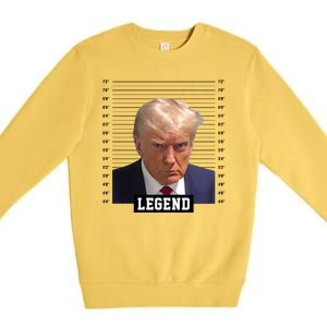 Legend Donald Trump Mugshot Pro Trump Premium Crewneck Sweatshirt