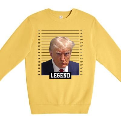 Legend Donald Trump Mugshot Pro Trump Premium Crewneck Sweatshirt