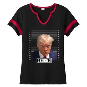 Legend Donald Trump Mugshot Pro Trump Ladies Halftime Notch Neck Tee