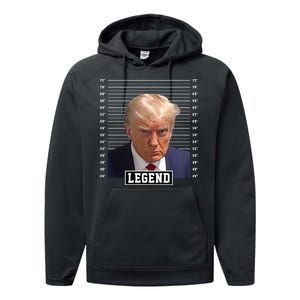 Legend Donald Trump Mugshot Pro Trump Performance Fleece Hoodie