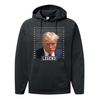 Legend Donald Trump Mugshot Pro Trump Performance Fleece Hoodie