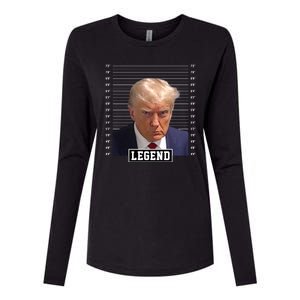 Legend Donald Trump Mugshot Pro Trump Womens Cotton Relaxed Long Sleeve T-Shirt