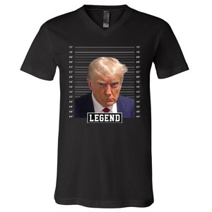 Legend Donald Trump Mugshot Pro Trump V-Neck T-Shirt