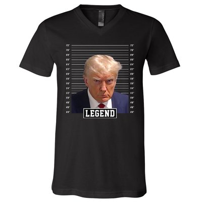 Legend Donald Trump Mugshot Pro Trump V-Neck T-Shirt