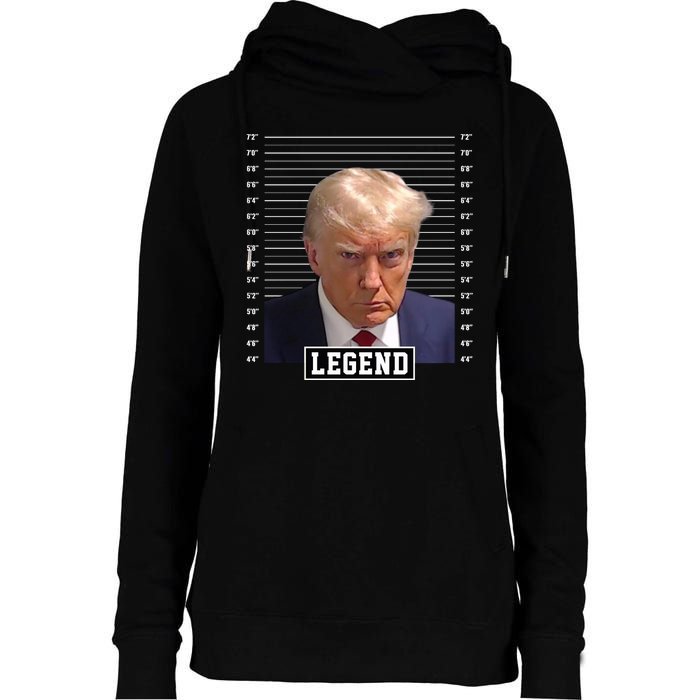 Legend Donald Trump Mugshot Pro Trump Womens Funnel Neck Pullover Hood