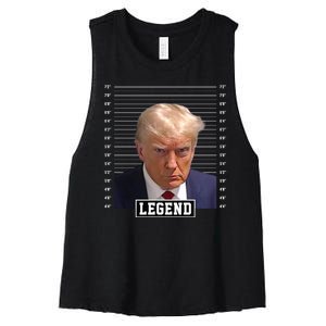 Legend Donald Trump Mugshot Pro Trump Women's Racerback Cropped Tank