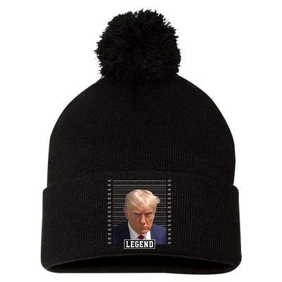 Legend Donald Trump Mugshot Pro Trump Pom Pom 12in Knit Beanie