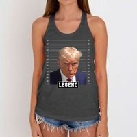 Legend Donald Trump Mugshot Pro Trump Women's Knotted Racerback Tank