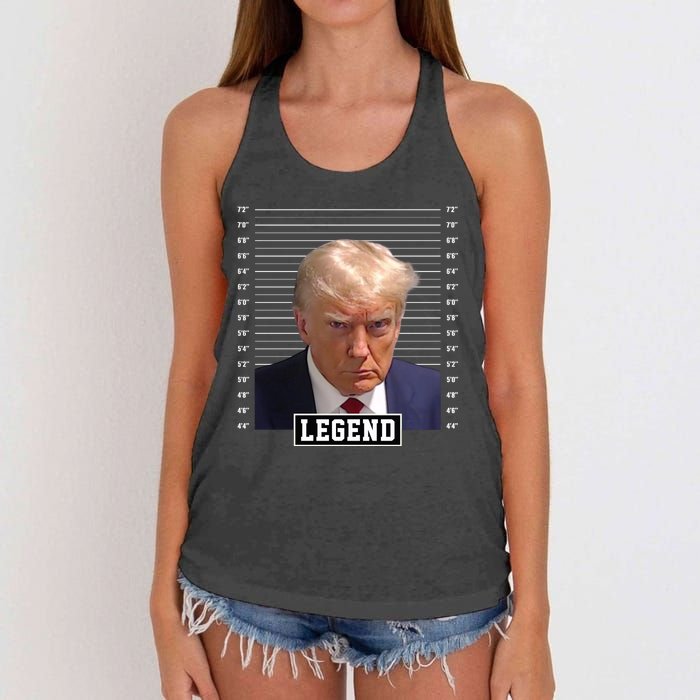 Legend Donald Trump Mugshot Pro Trump Women's Knotted Racerback Tank