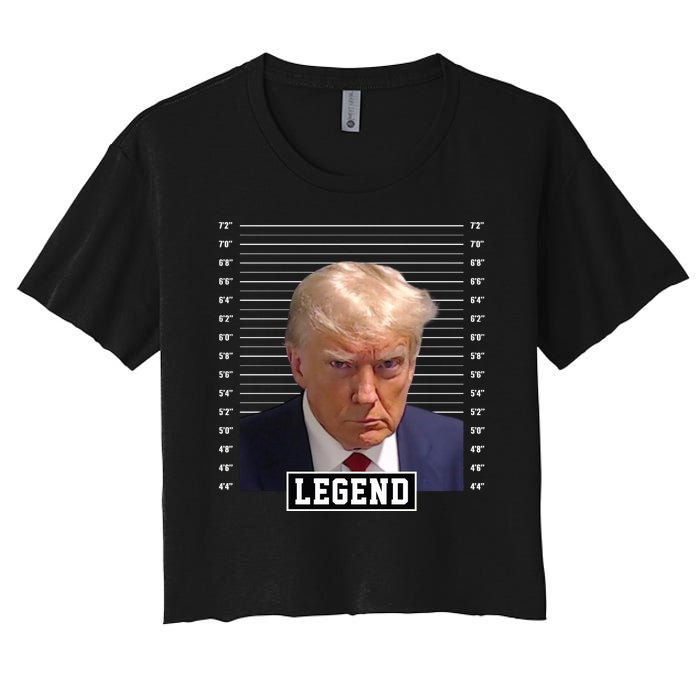 Legend Donald Trump Mugshot Pro Trump Women's Crop Top Tee