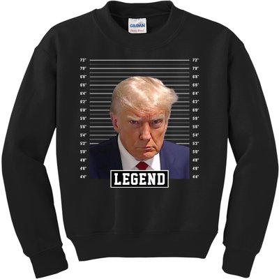 Legend Donald Trump Mugshot Pro Trump Kids Sweatshirt