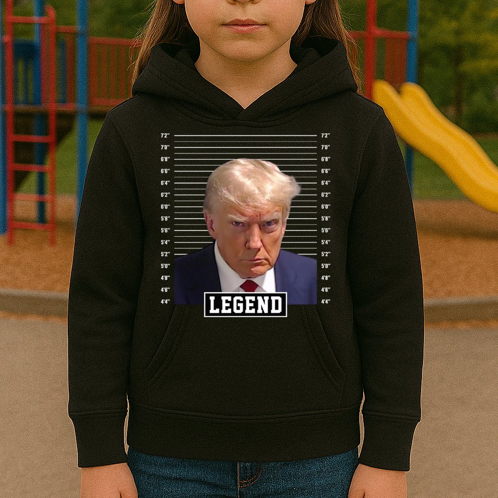 Legend Donald Trump Mugshot Pro Trump Kids Hoodie