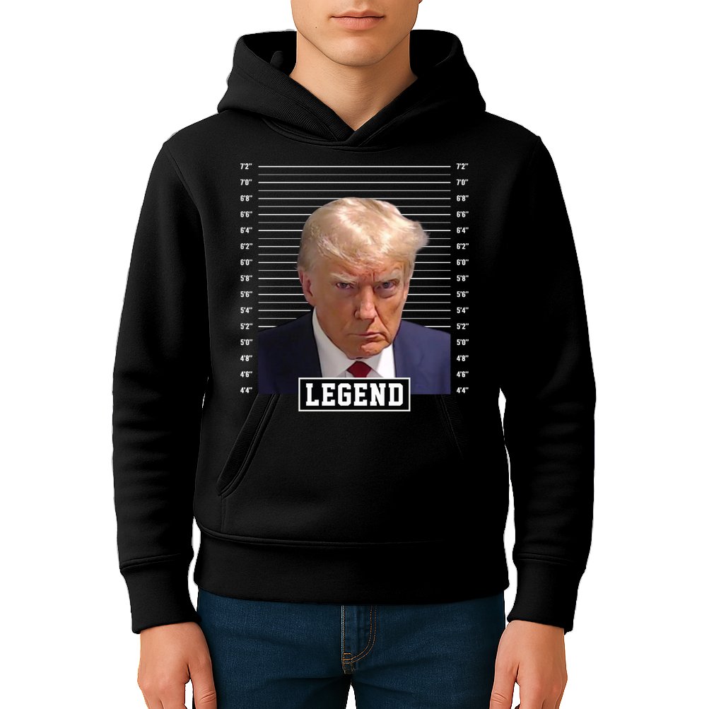 Legend Donald Trump Mugshot Pro Trump Kids Hoodie