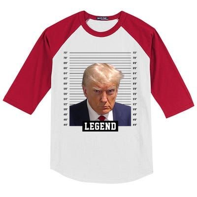 Legend Donald Trump Mugshot Pro Trump Kids Colorblock Raglan Jersey