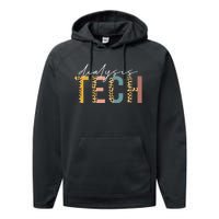 leopard Dialysis Tech Dialysis Technician Appreciation Performance Fleece Hoodie