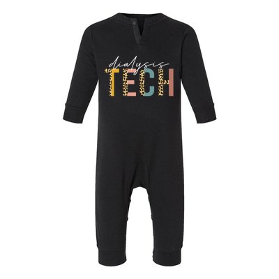 leopard Dialysis Tech Dialysis Technician Appreciation Infant Fleece One Piece