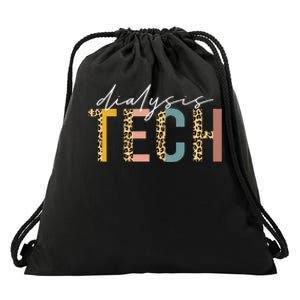 leopard Dialysis Tech Dialysis Technician Appreciation Drawstring Bag