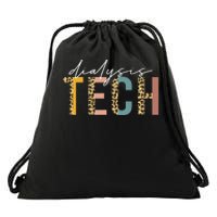 leopard Dialysis Tech Dialysis Technician Appreciation Drawstring Bag