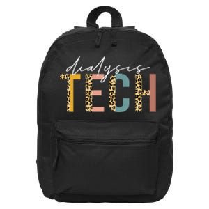 leopard Dialysis Tech Dialysis Technician Appreciation 16 in Basic Backpack