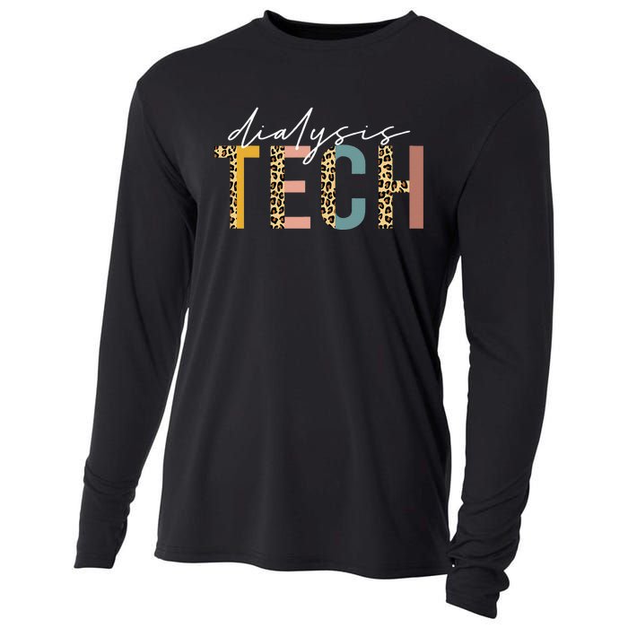 leopard Dialysis Tech Dialysis Technician Appreciation Cooling Performance Long Sleeve Crew