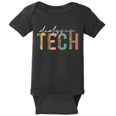 leopard Dialysis Tech Dialysis Technician Appreciation Baby Bodysuit