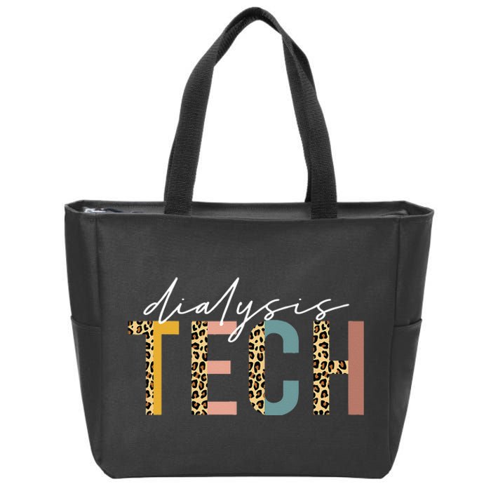 leopard Dialysis Tech Dialysis Technician Appreciation Zip Tote Bag