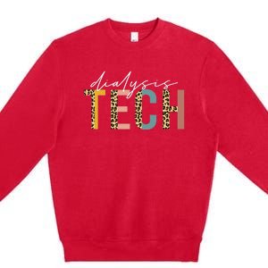 leopard Dialysis Tech Dialysis Technician Appreciation Premium Crewneck Sweatshirt