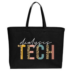 leopard Dialysis Tech Dialysis Technician Appreciation Cotton Canvas Jumbo Tote