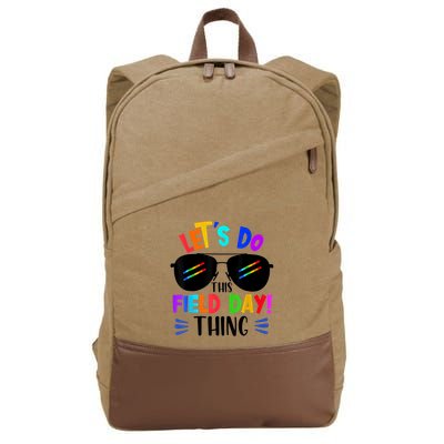 Lets Do This Field Day Thing Colors Quote Sunglasses Cotton Canvas Backpack
