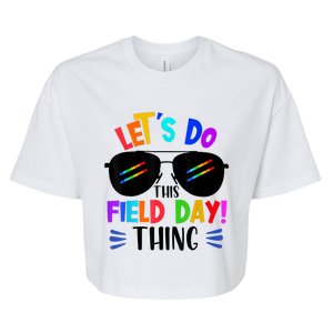 Lets Do This Field Day Thing Colors Quote Sunglasses Bella+Canvas Jersey Crop Tee