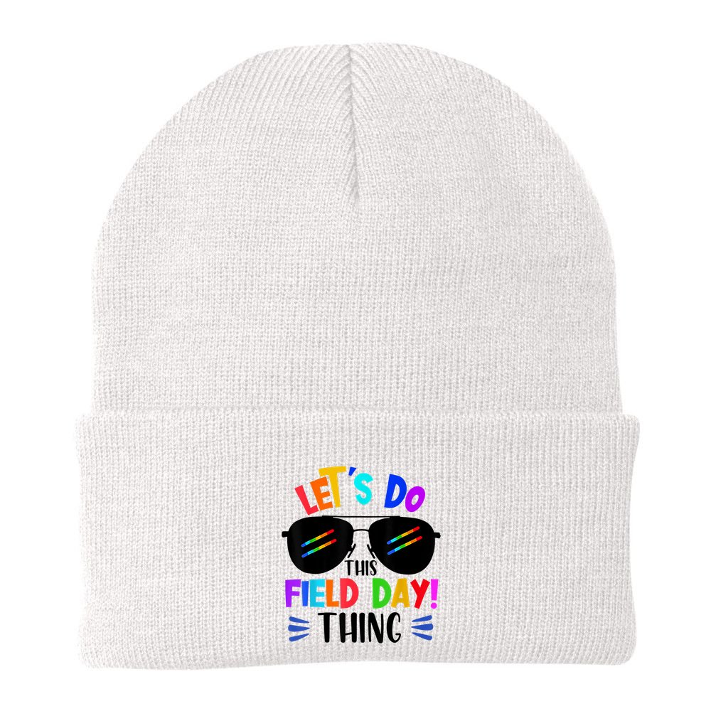 Lets Do This Field Day Thing Colors Quote Sunglasses Beanie