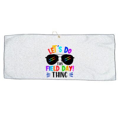 Lets Do This Field Day Thing Colors Quote Sunglasses Large Microfiber Waffle Golf Towel