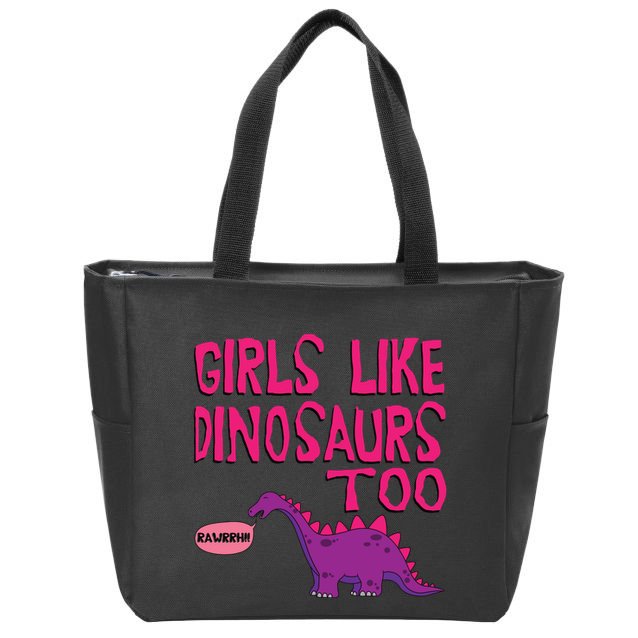 Like Dinosaurs Too Cute Zip Tote Bag