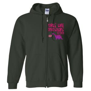 Like Dinosaurs Too Cute Full Zip Hoodie