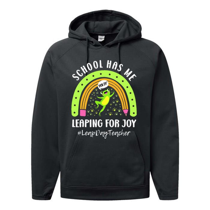 Leap Day Teacher Teaching Feb February 29th Educator Performance Fleece Hoodie