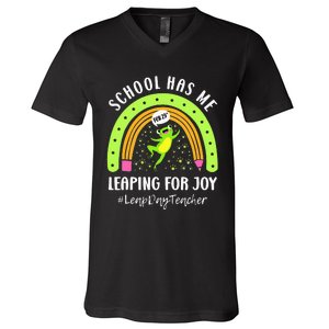 Leap Day Teacher Teaching Feb February 29th Educator V-Neck T-Shirt