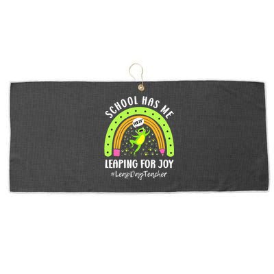 Leap Day Teacher Teaching Feb February 29th Educator Large Microfiber Waffle Golf Towel