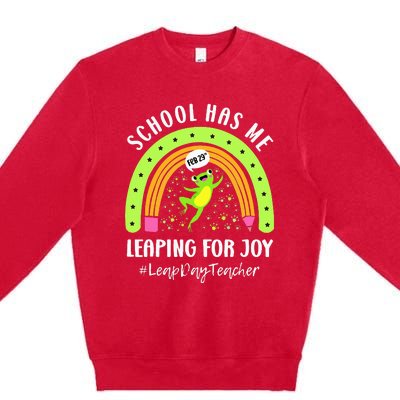 Leap Day Teacher Teaching Feb February 29th Educator Premium Crewneck Sweatshirt