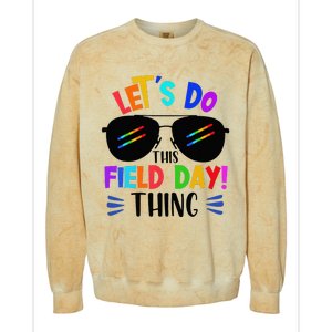 Lets Do This Field Day Thing Colors Quote Sunglasses Colorblast Crewneck Sweatshirt