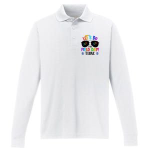 Lets Do This Field Day Thing Colors Quote Sunglasses Performance Long Sleeve Polo