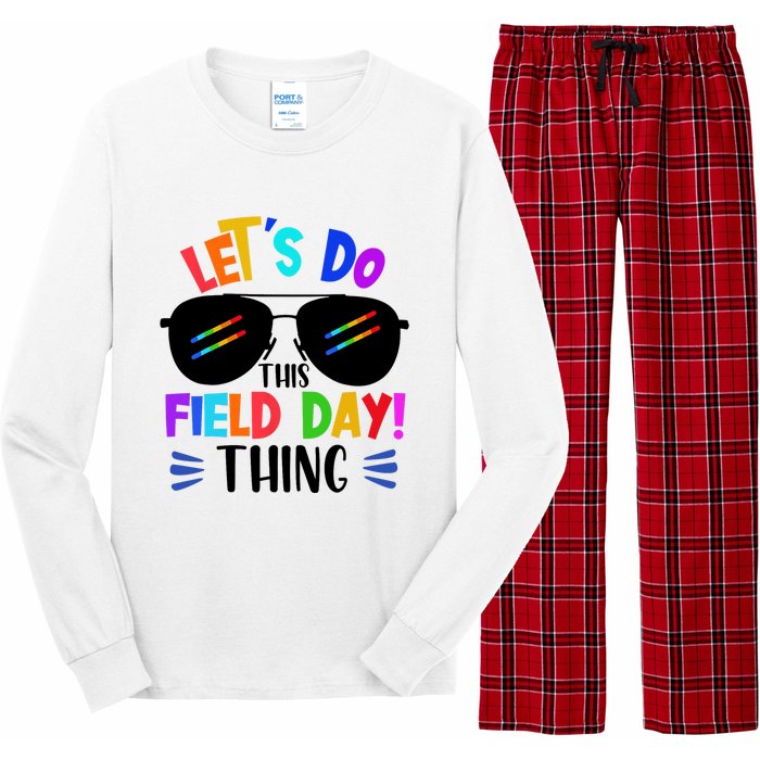 Lets Do This Field Day Thing Colors Quote Sunglasses Long Sleeve Pajama Set