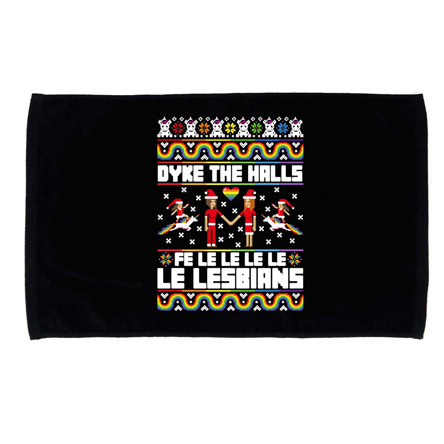 LGBT Dyke The Halls Fe Le Le Le Le Le Lesbians Ugly Christmas Microfiber Hand Towel