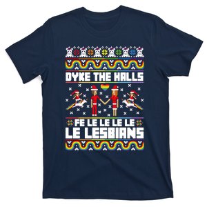 LGBT Dyke The Halls Fe Le Le Le Le Le Lesbians Ugly Christmas T-Shirt