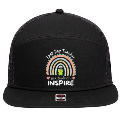 Leap Day Teacher Teaching Feb February 29th Educator 7 Panel Mesh Trucker Snapback Hat