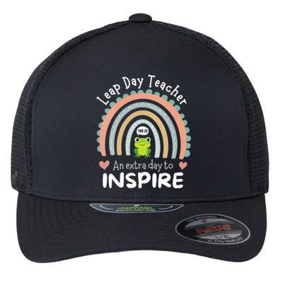 Leap Day Teacher Teaching Feb February 29th Educator Flexfit Unipanel Trucker Cap