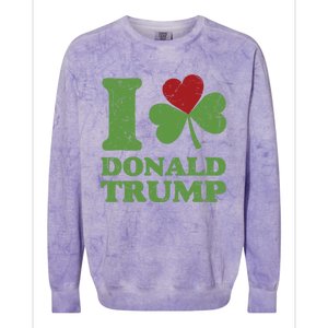 Love Donald Trump Saint Patricks Day Gift Colorblast Crewneck Sweatshirt