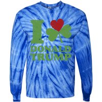 Love Donald Trump Saint Patricks Day Gift Tie-Dye Long Sleeve Shirt