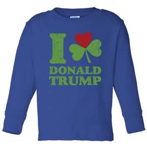 Love Donald Trump Saint Patricks Day Gift Toddler Long Sleeve Shirt