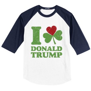 Love Donald Trump Saint Patricks Day Gift Baseball Sleeve Shirt