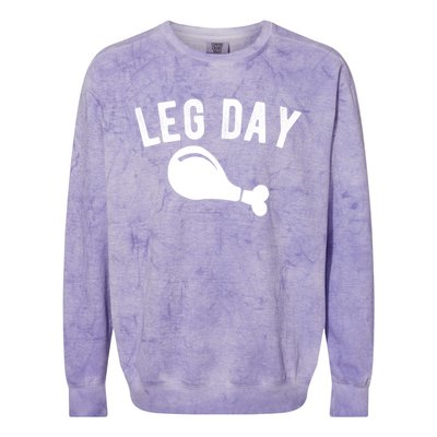 Leg Day Turkey Leg Thanksgiving Drumstick Body Building Meme Gift Colorblast Crewneck Sweatshirt